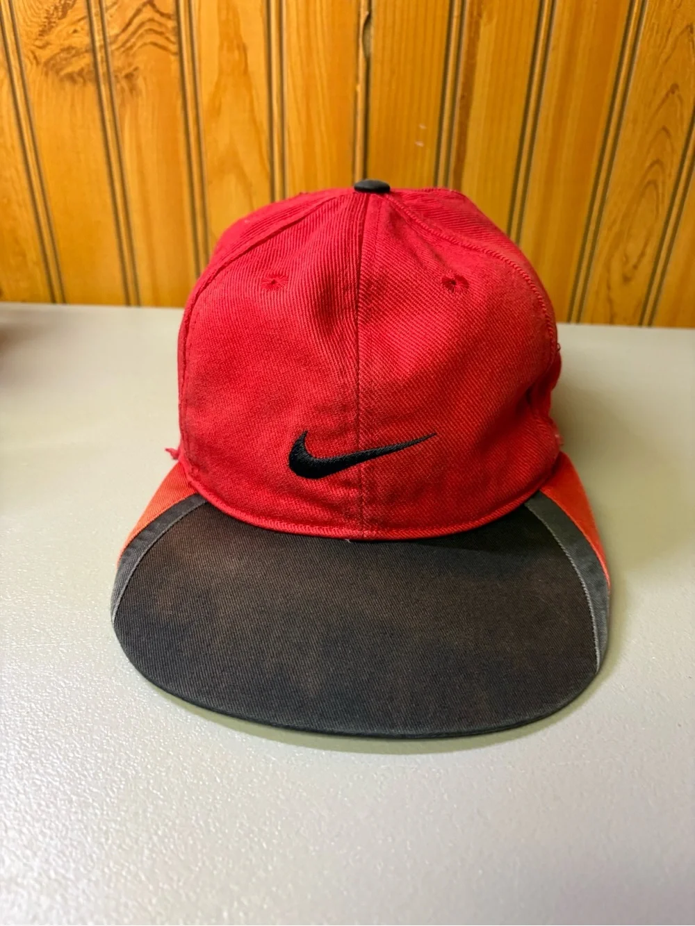 Nike Red Cap with Black Brim and Swoosh